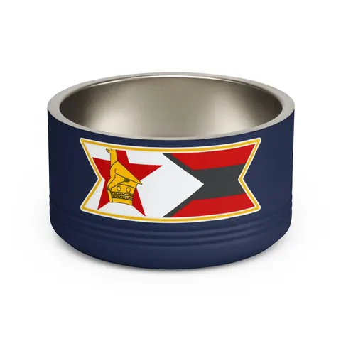 Zimbabwe Stripes & Triangle Pet Bowl — front view