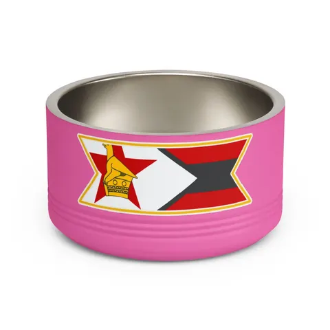 Zimbabwe Stripes & Triangle Pet Bowl — front view