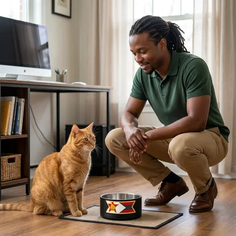 Zimbabwe Stripes & Triangle Pet Bowl