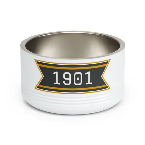 Grambling 1901 Black & Gold Edge Pet Bowl — front view