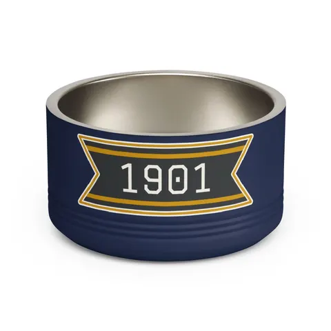 Grambling 1901 Black & Gold Edge Pet Bowl — front view