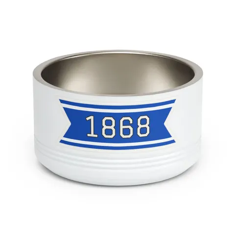 Hampton 1868 Blue & White Wave Pet Bowl — front view