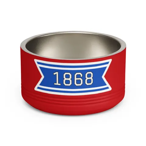 Hampton 1868 Blue & White Wave Pet Bowl — front view