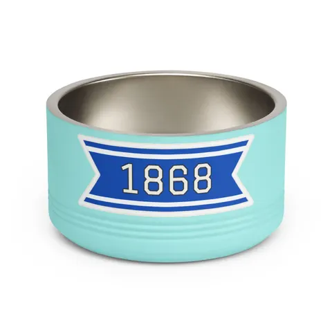 Hampton 1868 Blue & White Wave Pet Bowl — front view