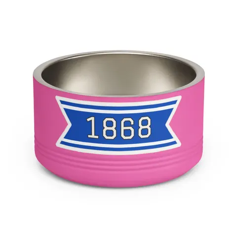 Hampton 1868 Blue & White Wave Pet Bowl — front view