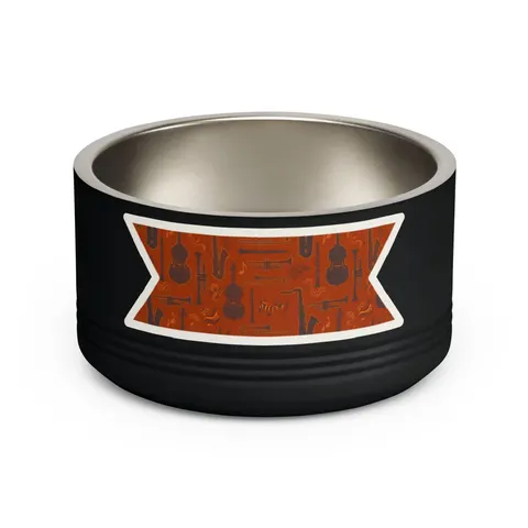 Harlem Jazz Silhouettes Pet Bowl — front view