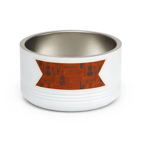 Harlem Jazz Silhouettes Pet Bowl — front view