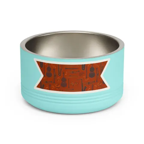 Harlem Jazz Silhouettes Pet Bowl — front view