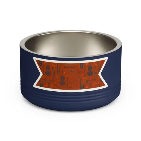 Harlem Jazz Silhouettes Pet Bowl — front view