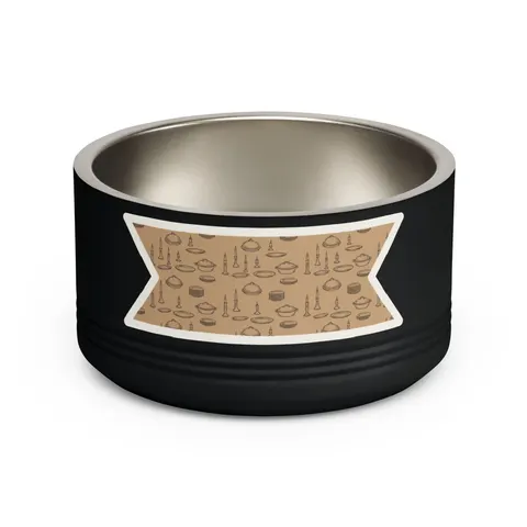 Holiday Family Dinner Icons Pet Bowl — front view