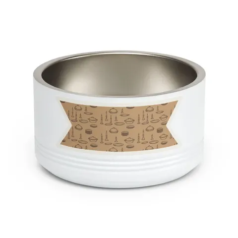 Holiday Family Dinner Icons Pet Bowl — front view