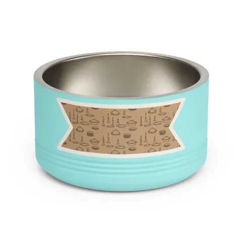 Holiday Family Dinner Icons Pet Bowl — front view