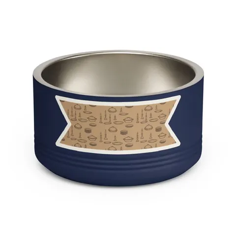 Holiday Family Dinner Icons Pet Bowl — front view