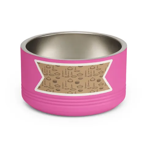 Holiday Family Dinner Icons Pet Bowl — front view