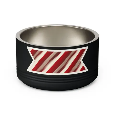 Holiday Candy Cane Twist Pet Bowl — back view
