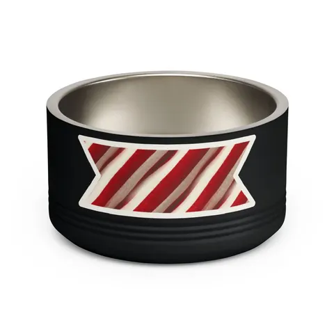 Holiday Candy Cane Twist Pet Bowl — front view