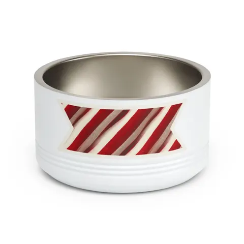 Holiday Candy Cane Twist Pet Bowl — front view