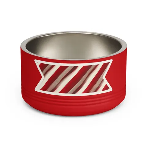 Holiday Candy Cane Twist Pet Bowl — front view