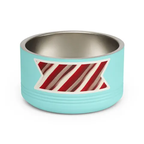 Holiday Candy Cane Twist Pet Bowl — front view