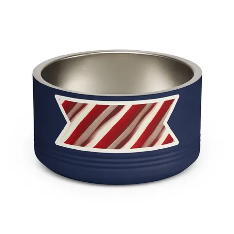 Holiday Candy Cane Twist Pet Bowl — front view