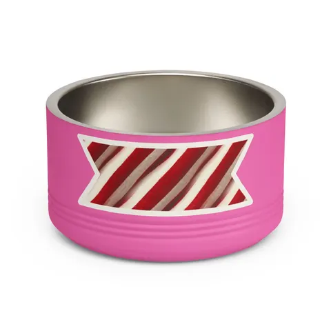 Holiday Candy Cane Twist Pet Bowl — front view