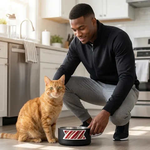 Holiday Candy Cane Twist Pet Bowl