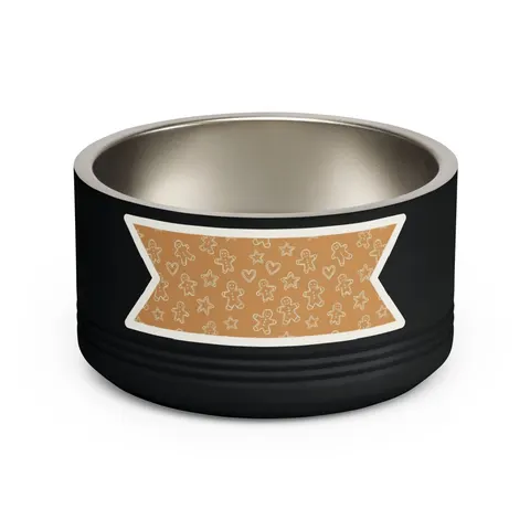 Holiday Gingerbread Cookie Pattern Pet Bowl — front view