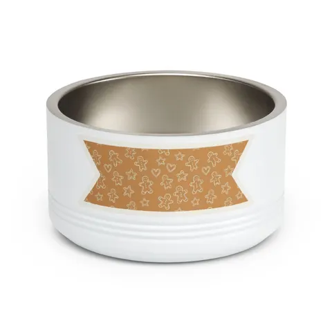Holiday Gingerbread Cookie Pattern Pet Bowl — front view