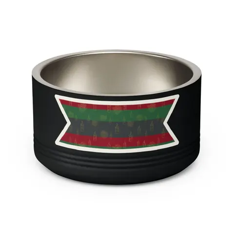 Holiday Kwanzaa Karamu Colors Pet Bowl — back view