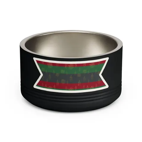 Holiday Kwanzaa Karamu Colors Pet Bowl — front view