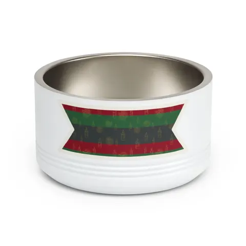 Holiday Kwanzaa Karamu Colors Pet Bowl — front view