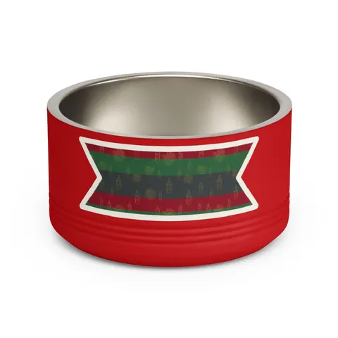 Holiday Kwanzaa Karamu Colors Pet Bowl — front view