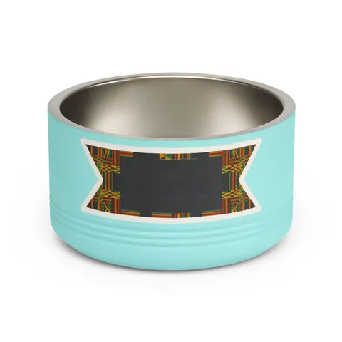 Holiday Kwanzaa Kente Border Pet Bowl — front view