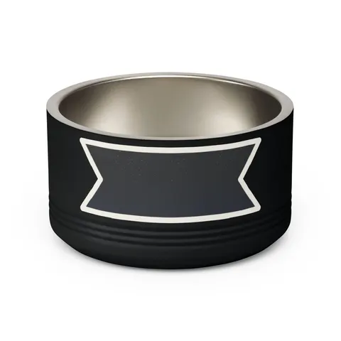 New Year Midnight Sparkle Gradient Pet Bowl — back view