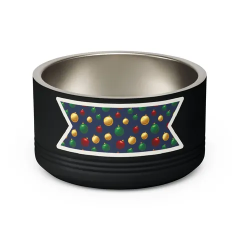 Holiday Glass Ornament Scatter Pet Bowl — back view