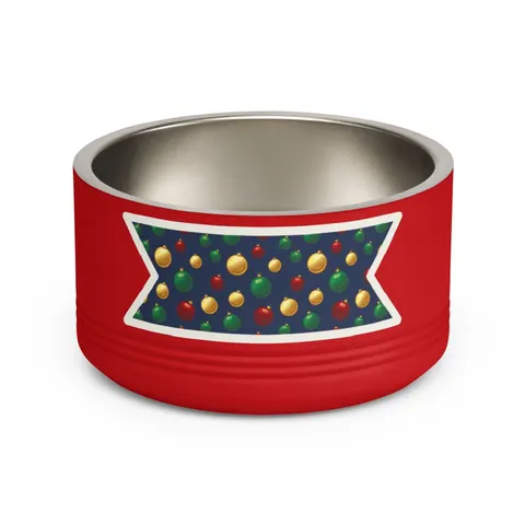 Holiday Glass Ornament Scatter Pet Bowl — front view
