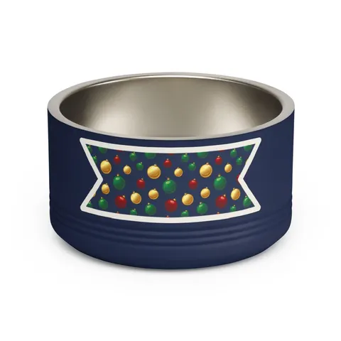 Holiday Glass Ornament Scatter Pet Bowl — front view