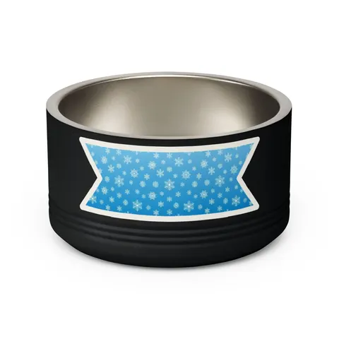 Holiday Snowflake All-Over Pet Bowl — back view