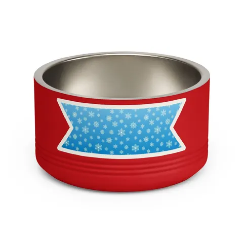Holiday Snowflake All-Over Pet Bowl — front view