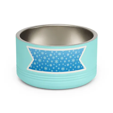 Holiday Snowflake All-Over Pet Bowl — front view