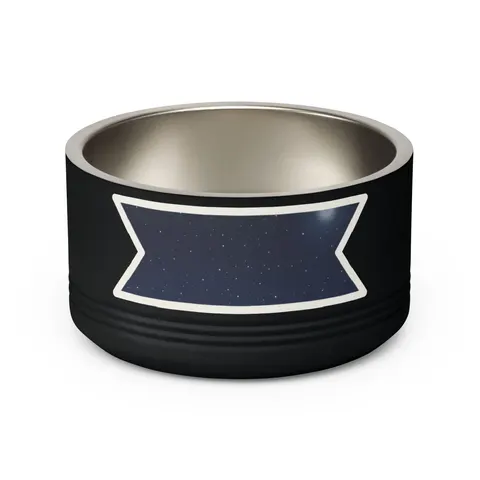 Holiday Starry Winter Night Pet Bowl — back view