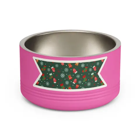 Holiday Ugly Sweater Icons Pet Bowl — front view