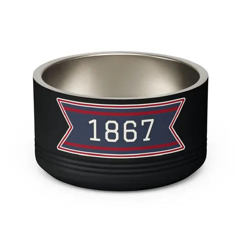 Howard 1867 Navy & Crimson Pet Bowl — back view