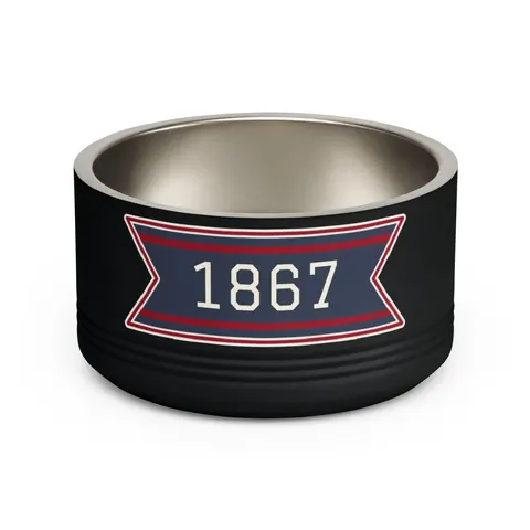 Howard 1867 Navy & Crimson Pet Bowl — front view