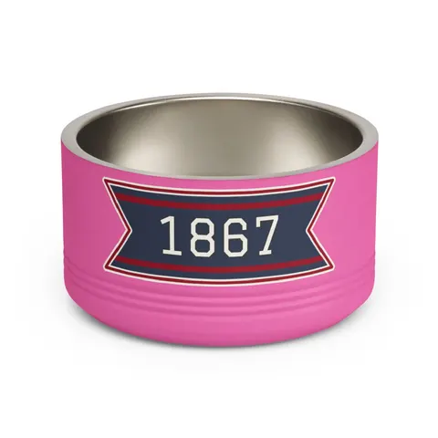 Howard 1867 Navy & Crimson Pet Bowl — front view