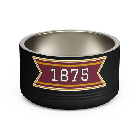 Huston-Tillotson 1875 Maroon & Gold Pet Bowl — front view
