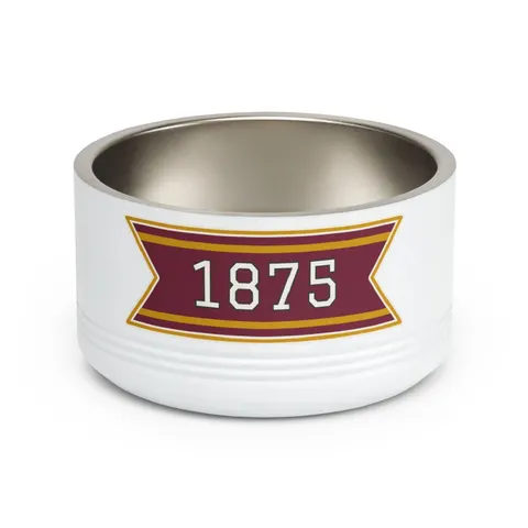 Huston-Tillotson 1875 Maroon & Gold Pet Bowl — front view