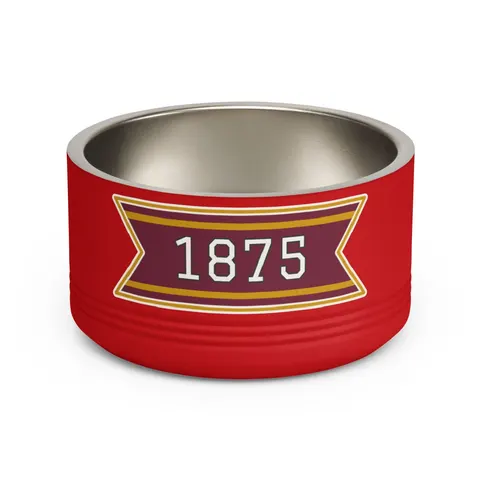 Huston-Tillotson 1875 Maroon & Gold Pet Bowl — front view