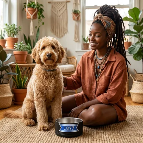 Jackson State 1877 Blue & White Split Pet Bowl