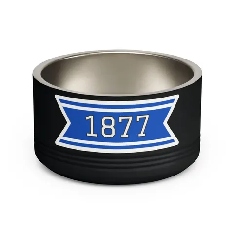 Jackson State 1877 Blue & White Split Pet Bowl — front view